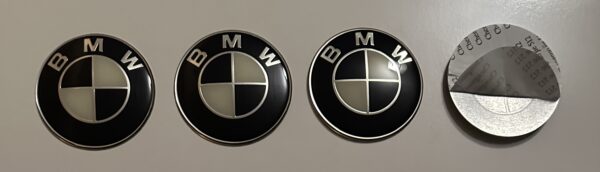 original.jpeg 4 pcs (Set) 65mm - 2.56inch Black & White BMW Wheel Center Hub Caps Stickers