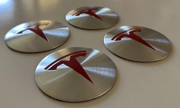original.jpeg 4 pcs (Set) 65mm - 2.56inch Silver & Red Tesla Wheel Center Hub Caps Stickers