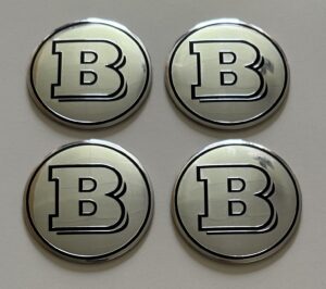 original.jpeg 4 pcs (Set) 56mm - 2.20inch Silver BRABUS Wheel Center Hub Caps Stickers