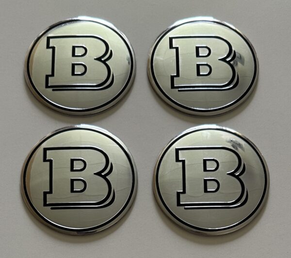 original.jpeg 4 pcs (Set) 56mm - 2.20inch Silver BRABUS Wheel Center Hub Caps Stickers