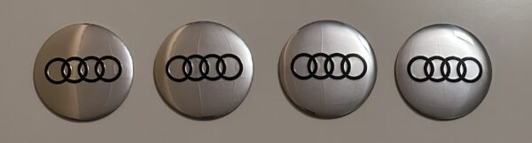 original.jpeg 4 pcs (Set) 56mm - 2.20inch Glossy Silver Audi Wheel Center Hub Caps Stickers
