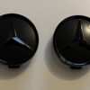 4 pcs (Set) 75mm - 2.95inch Full Black Glossy Mercedes Benz Wheel Center Hub Caps