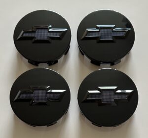 4 pcs (Set) 83mm - 3.26inch Black Chevrolet Wheel Center Hub Caps