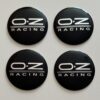 4 pcs (Set) 56mm - 2.20inch Black & Silver OZ Racing Wheel Center Hub Caps Stickers