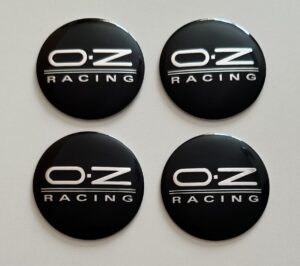 original.jpeg 4 pcs (Set) 56mm - 2.20inch Black & Silver OZ Racing Wheel Center Hub Caps Stickers