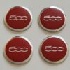 original.jpeg 4 pcs (Set) 56mm - 2.20inch Red & Silver Fiat 500 Wheel Center Hub Caps Stickers
