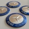 original.jpeg 4 pcs (Set) 56mm - 2.20inch Silver & Blue Mercedes Benz Wheel Center Hub Caps Stickers