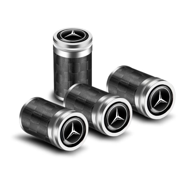 original.jpeg 4 pcs (Set) Black Carbon Tire Valve Dust Caps for Mercedes Benz