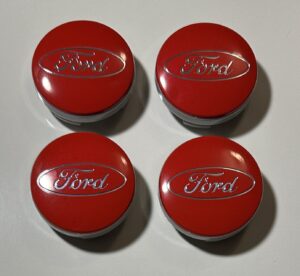 4 pcs (Set) 54mm - 2.13inch Red Ford Wheel Center Hub Caps