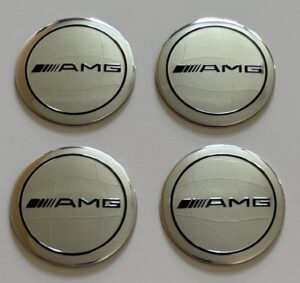 original.jpeg 4 pcs (Set) 56mm - 2.20inch Silver AMG Wheel Center Hub Caps Stickers