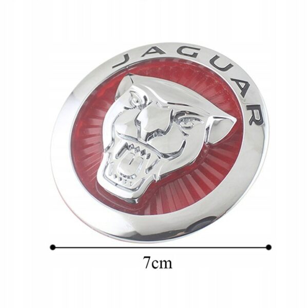 original.jpeg 1 pcs 70mm Red & Silver Jaguar Logo Hood Emblem