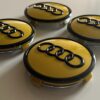 original.jpeg 4 pcs (Set) 61mm - 2.40inch Yellow & Black Audi Wheel Center Hub Caps