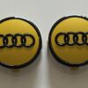 original.jpeg 4 pcs (Set) 61mm - 2.40inch Yellow & Black Audi Wheel Center Hub Caps