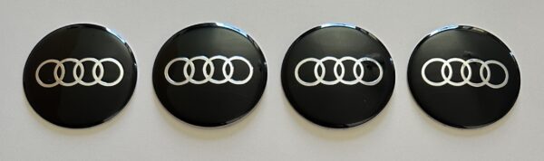 original.jpeg 4 pcs (Set) 65mm - 2.56inch Black Audi Wheel Center Hub Caps Stickers