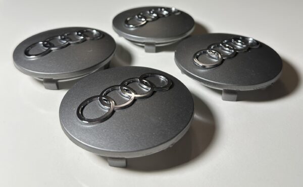 original.jpeg 4 pcs (Set) 68mm - 2.68inch Matte Gray Audi Wheel Center Hub Caps (8D0601170)
