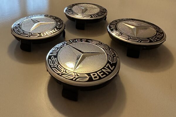 original.jpeg 4 pcs (Set) 75mm - 2.95inch Silver & Black Mercedes Benz Wheel Center Hub Caps