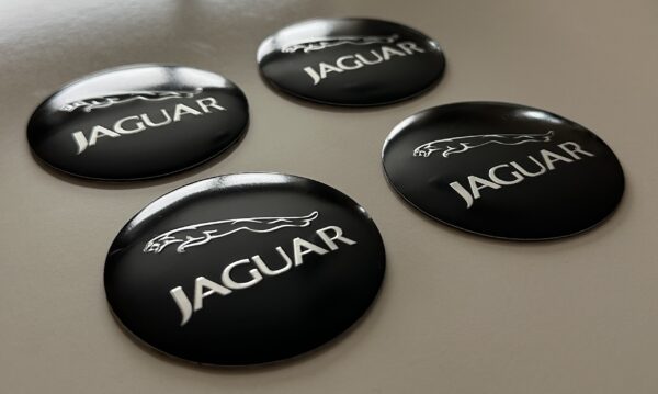 original.jpeg 4 pcs (Set) 56mm - 2.20inch Black Jaguar Wheel Center Hub Caps Stickers