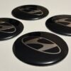 4 pcs (Set) 65mm - 2.56inch Black Hyundai Wheel Center Hub Caps Stickers