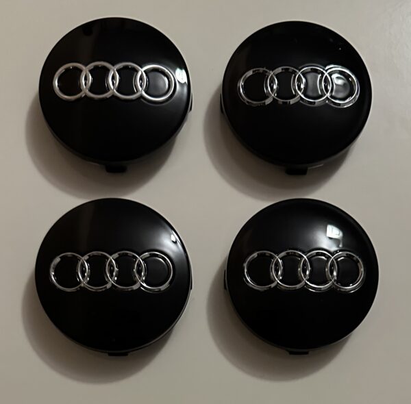 original.jpeg 4 pcs (Set) 60mm - 2.36inch Black Audi Wheel Center Hub Caps (4B0601170)