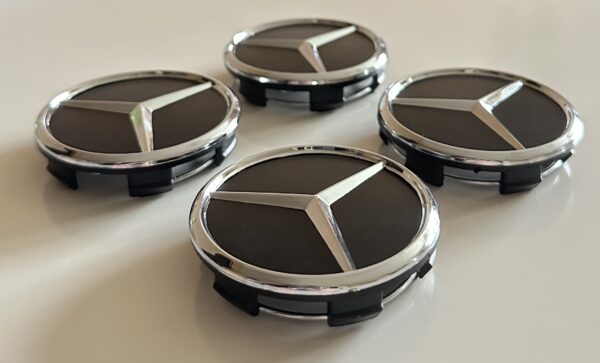 original.jpeg 4 pcs (Set) 60mm - 2.36inch Matte Black Mercedes Benz Star Logo Wheel Center Hub Caps