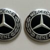 4 pcs (Set) 56mm - 2.20inch Black Mercedes Benz Wheel Center Hub Caps Stickers with Outer Ring