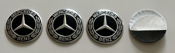 4 pcs (Set) 56mm - 2.20inch Black Mercedes Benz Wheel Center Hub Caps Stickers with Outer Ring