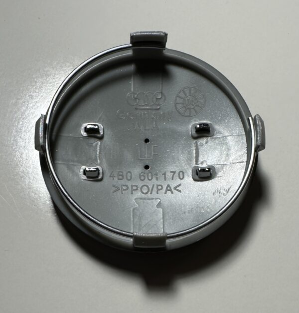 original.jpeg 4 pcs (Set) 60mm - 2.36inch Glossy Gray Audi Wheel Center Hub Caps (4B0601170)