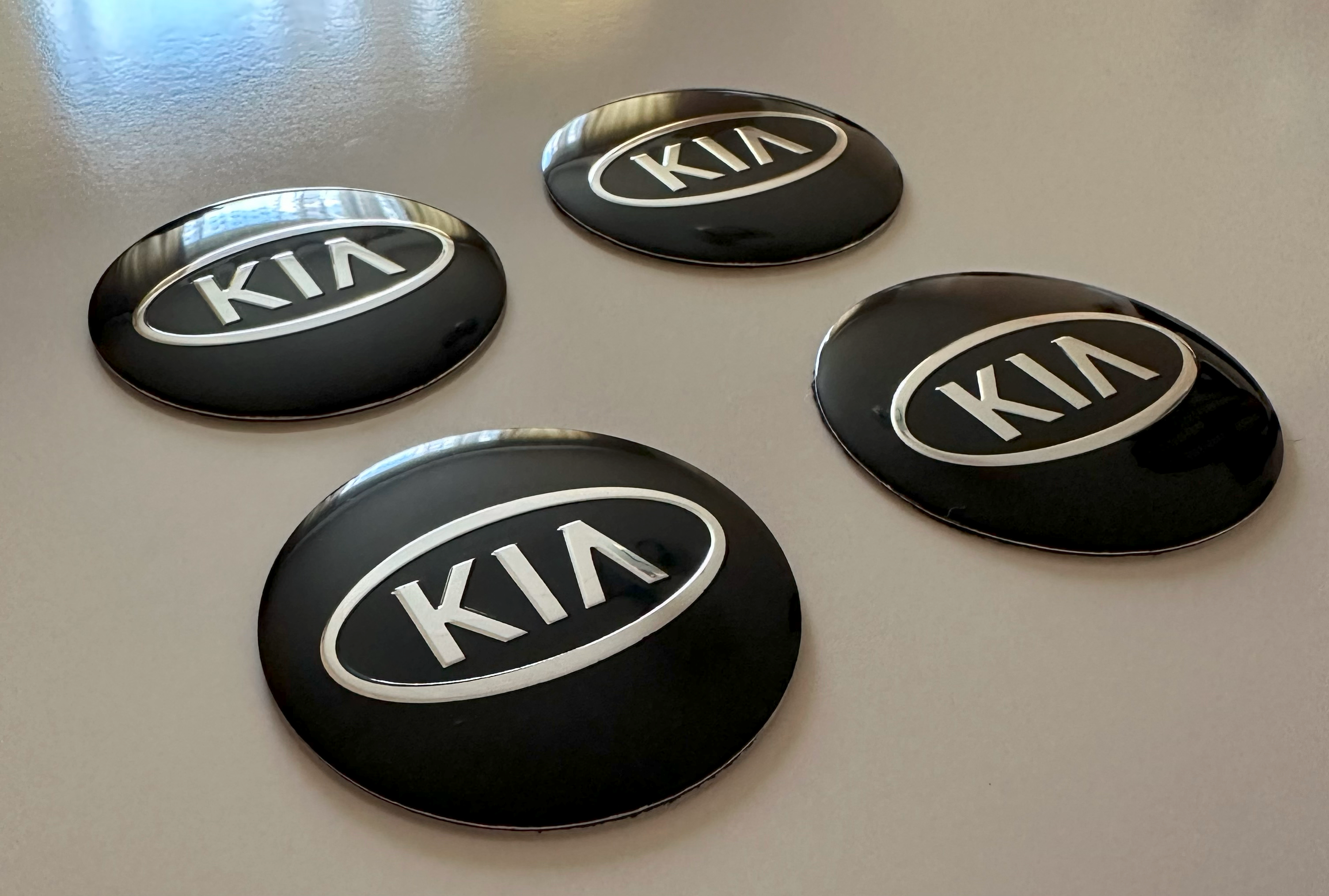 original.png 4 pcs (Set) 56mm - 2.20inch Black Kia Wheel Center Hub Caps Stickers
