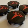 original.jpeg 4 pcs (Set) 58mm - 2.28inch Black & Red Tesla Wheel Center Hub Caps