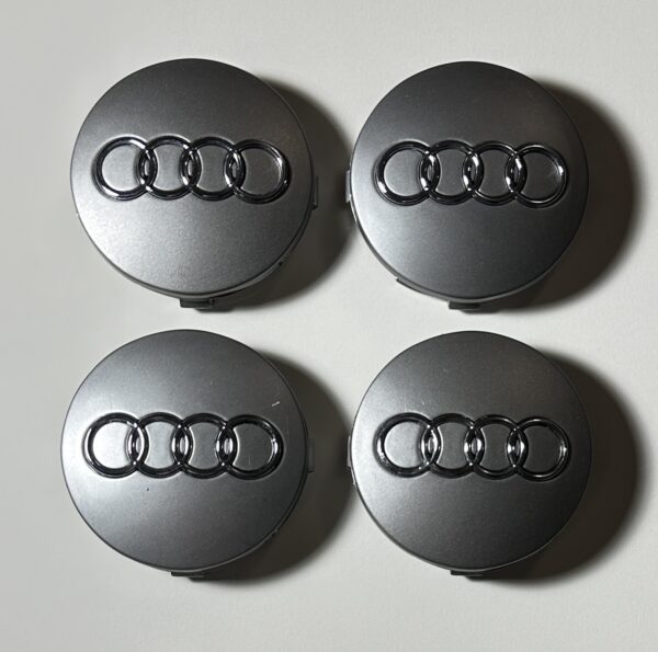 original.jpeg 4 pcs (Set) 60mm - 2.36inch Matte Gray Audi Wheel Center Hub Caps (4B0601170)