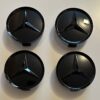 4 pcs (Set) 75mm - 2.95inch Full Black Glossy Mercedes Benz Wheel Center Hub Caps