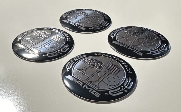 original.jpeg 4 pcs (Set) 56mm - 2.20inch Silver & Black AMG Affalterbach Wheel Center Hub Caps Stickers