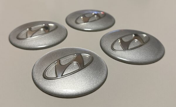 original.jpeg 4 pcs (Set) 65mm - 2.56inch Silver Hyundai Wheel Center Hub Caps Stickers