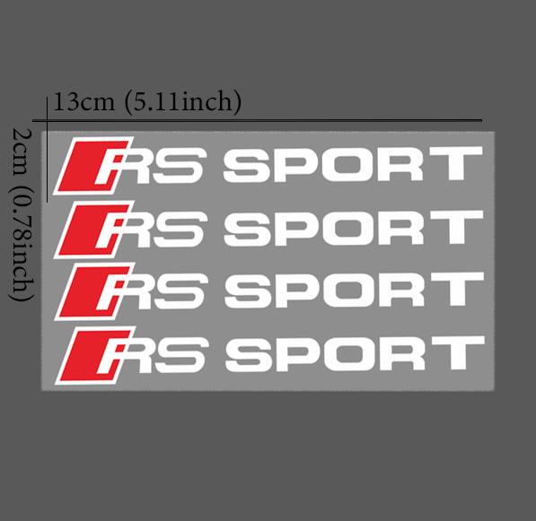original.png 4 pcs White & Red Audi RS Sport Door Handle Sticker