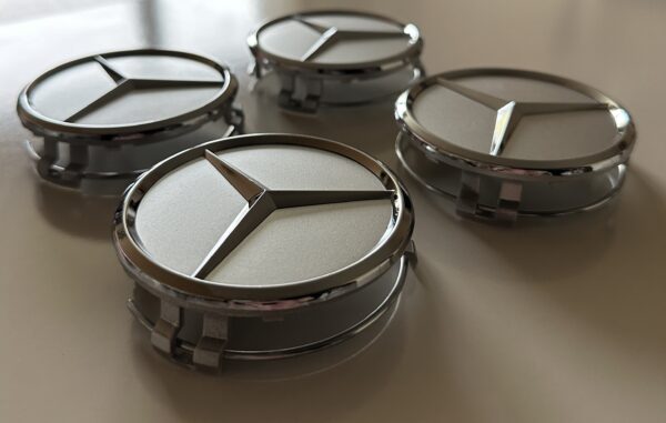 original.jpeg 4 pcs (Set) 75mm - 2.95inch Silver Mercedes Benz Wheel Center Hub Caps