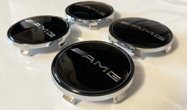 4 pcs (Set) 68mm - 2.68inch Black AMG Wheel Center Hub Caps