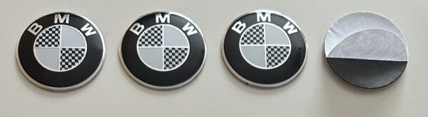 original.jpeg 4 pcs (Set) 56mm - 2.20inch Carbon Black & White BMW Wheel Center Hub Caps Stickers