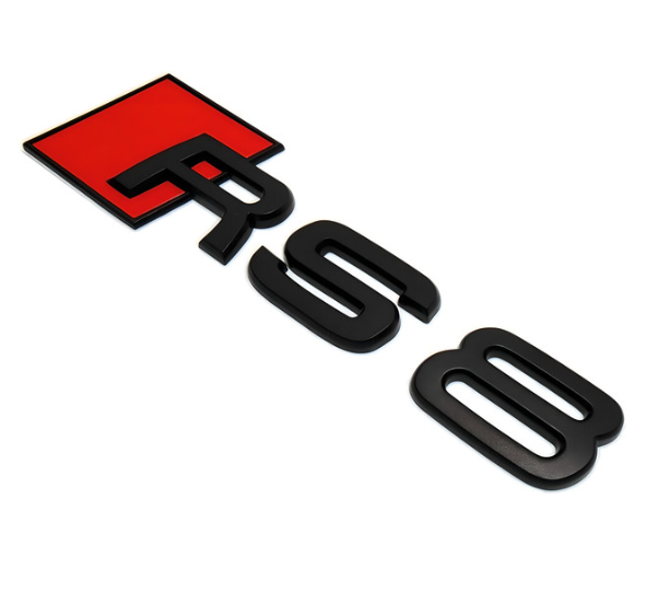 original.png 1 pcs Black Audi RS8 Metal Emblem Sticker