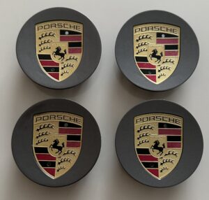 4 pcs (Set) 76mm - 2.99inch Gray Porsche Wheel Center Hub Caps
