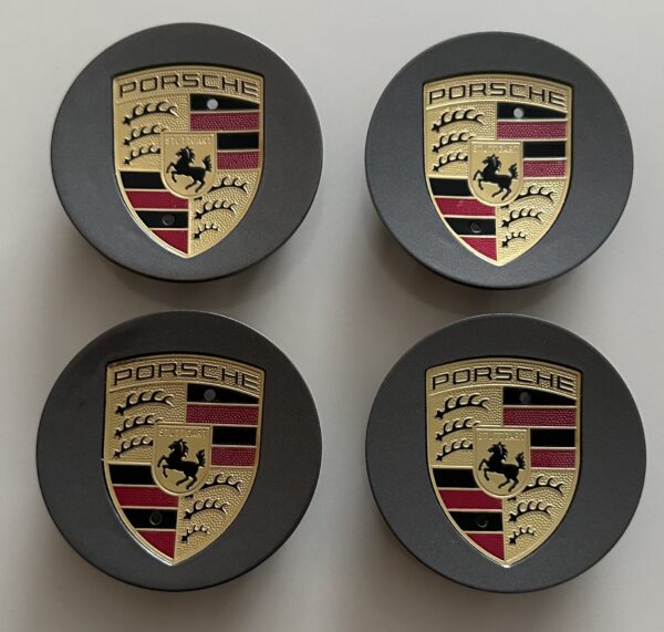 original.jpeg 4 pcs (Set) 76mm - 2.99inch Gray Porsche Wheel Center Hub Caps
