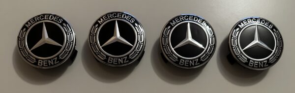 4 pcs (Set) 75mm - 2.95inch Black Mercedes Benz Wheel Center Hub Caps