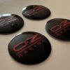 original.jpeg 4 pcs (Set) 56mm - 2.20inch Black & Red OZ Racing Wheel Center Hub Caps Stickers