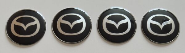 original.jpeg 4 pcs (Set) 65mm - 2.56inch Black Mazda Wheel Center Hub Caps Stickers