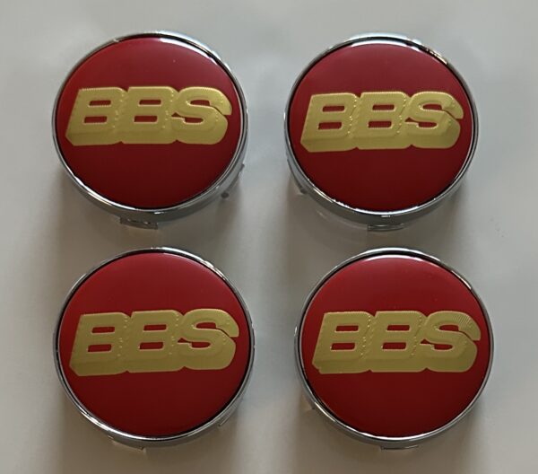 original.jpeg 4 pcs (Set) 60mm - 2.36inch Red & Gold BBS Wheel Center Hub Caps