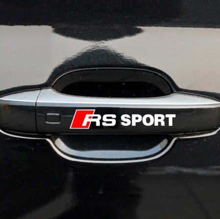 original.png 4 pcs White & Red Audi RS Sport Door Handle Sticker