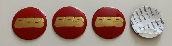 original.jpeg 4 pcs (Set) 70mm - 2.75inch Red & Gold BBS Wheel Center Hub Caps Stickers