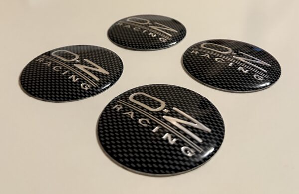 4 pcs (Set) 65mm - 2.56inch Carbon Black OZ Racing Wheel Center Hub Caps Stickers
