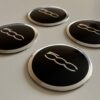 original.jpeg 4 pcs (Set) 56mm - 2.20inch Black & Silver Fiat 500 Wheel Center Hub Caps Stickers