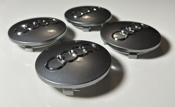 original.jpeg 4 pcs (Set) 68mm - 2.68inch Glossy Gray Audi Wheel Center Hub Caps (8D0601170)