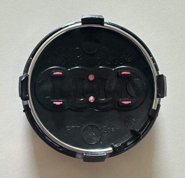 original.jpeg 4 pcs (Set) 61mm - 2.40inch Black & Red Audi Wheel Center Hub Caps